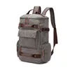 Mens Backpack Vintage Canvas School Bag Sacos de viagem de grande capacidade Laptop High Qualit 240328