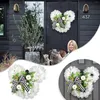 Decorative Flowers Garland Plaid Bow Mesh Bear Head Outdoor Patio Door Hanging Fence Decoration Summer Wreath Kits To Make For Christmas