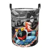 Grendizer Go Laundry Basket Foldable UFO Robot Goldrake Mazinger Z Clothes Herving for Baby Kids Toys Storage Bin