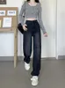 Jeans pour femmes automne femmes quotidiennes High Bureau Lady Korean Style simple Patchwork multiples multiples Chic Retro Mopping Pantalones TRENDY