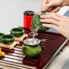 Ensembles de thé en céramique de thé Composition entière entier Binglie en émail violet motif violet à six couleurs de style japonais de style japonais de