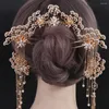 Haarclips Tassel Vrouwen Chinees Hanfu Pearl Bruid Accessoires Sieraden Haarspeld Stick Hoofdtekel Kam