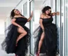 Black Off The Shoulder Evening Dresses Formal Plus Size Side Split Ruffles Lace Ball Gown Prom Dress Formal Gowns Special Occasion5683864