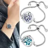 Bangle Trendy Clouds Small Tree Locket Essential Oil Diffuser Stainless Steel Bracelet Women Everyday Party Jewelry