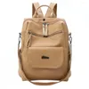 Borse per la scuola KF-Ladies Backpack in pelle zaino femmina ragazza vintage grande borsa a spalla solida multifunzionale mochila