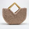 Shengjie Craft New Handheld Moon Bag Handheld Grass Woven Bag Beach Woven Bag 240412