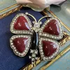 Brooches Baroque Women Men Vintage Butterfly Crystal Badges Pins Retro Middle Unisex Classic Clothing Coat Insect Accessories