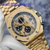 AP Crystal Wrist Watch Royal Oak Offshore Series 26470or Gold Shell Gold Band Chronograph Mens Watch 18K Rose Gold Material 42 mm