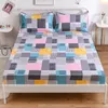 Bettwäsche-Sets prägnant nicht rutschfestes Bettblattbettblatt Weiche Baumwolle schützen Schlafzimmer Matratzenschutzschutzwäsche Kissenbezüge