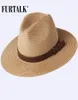Cappello estivo per donne uomini Panama Straw Beach Hats Fedora UV Sun Protezione Capchapeau Femme T2007156640353