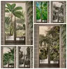 Rideau de porte japonais pour chambre forêt jungle tropicale plante d'arbre à arbre de cuisine