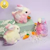 Animaux électriques / RC Animaux Children Toy Musique électrique Cartoon Rabbit en peluche Simulation lapin mignon Modèle Modèle Boy / Girl Gift Simulation Pet Jumpingl2404