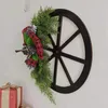 Fleurs décoratives Wagon Wagon Wagon Wreath Garlands avec Ornement Bowknot Ornement Holiday Shopping Mall Center Decorations Supplies
