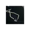 Colliers pendants Collier de perle entièrement enlacée Femelle Influenceur en ligne Luxury FL Diamond Diamond Planet Clicule Chaîne Dro Otpxt