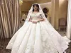 Luxuryious Bridal Gowns 3D Lace Flowers Off Shoulder Ball Gown Wedding Dresses Vintage Princess S Arabic Dubai Plus Size3331912