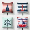 Kudde Marine Sailor Series Pillow Case Home Office Soffa Decoration Throw PudowCover Stripes Sea Boating Modern Cover