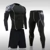 Defina o traje esportivo de corrida masculino MMA Rashgard Male Male rápido Sportswear Clothing Clothing Fitness Training Kit Térmico Roupa Térmica