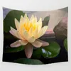 Lotus Flower Tapestry, Abstract Watercolor Floral Tapestry, vardagsrum sovrum vägg hängande konstnär liv för heminredning