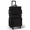 キャリーオンズ新しい高品質のトロリーコスメティックケースハンドバッグセット、ネイルメイクアップツールボックストロリースーツケース、女性ビューティータトゥーボックスローリング荷物