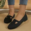 Casual Shoes Square Toe Woven Basic Flat Solid Ladies On Sale 2024 Fashion Slip-on With Low-heeled Shallow Women's Flats