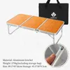 Camp Furniture Outdoor Folding Table Barbecue Bamboo Board Camping Portable Three Fold Self-driving Picnic