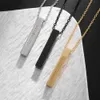 Titanium Steel Necklace Versatile for Women with a Sense of Luxury and Non Fading Accessories Long Column Pendant Diy Accessory