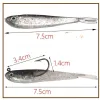 LUR LURE TAILLE D'ABSE 75 mm avec ou sans crochet poisson artificiel Silicone à poisson doux
