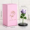 Fiori decorativi rose copertura vetro foglio d'oro con luci a led regalo artificiale fiore eterno natalizio decorazione di San Valentino