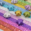 Lucky Star Paper Strips Färgglada mousserande glitterpappersremsor Dekor fällbara papper för konst som skapar leveranser som önskar stjärna