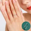 Clusterringe 925 Sterling Silber Zirkon geometrischer Ring für Frau Mädchen Vintage einfacher runde Design Schmuckparty Geschenk Drop