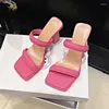 Slippers Women High Heel Sandals Summer Casual Female Shoes Woman Square Open Toe Ankle Strap Ladies Sandalias Wedge Shoe 2024