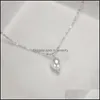 Anhänger Halskette Süßwasserperl Wasser Tropfen Halskette für Frauen Mädchen S925 Sterling Sier handgefertigte Modeschmuck Freundin Drop del dh29e