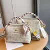 Wholesale ladies shoulder bag 2 colors elegant atmospheric letter printed handbag sweet Joker Ribbon Messenger bag trend contrast leather handbag 6828#