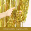 Party Decoration 1m 2m 2pack Metallic Foil Tinsel Fringe Curtain Backdrop Birthday Anniversary Wedding Wall Drapes Po Zone