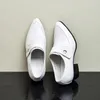 Kleiderschuhe weiße soziale High Heels für Männer Luxus echtes Leder handgemacht bequem 5 cm Höhe 2024 Mann Hochzeit