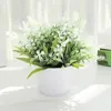 Decorative Flowers 2 Pcs Fake Potted Plants Small Decor Outdoor Artificial Lavender Centerpieces Tables Ornaments Summer Decorations Home