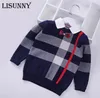 2020 SHIRT COLLAR BOYS BASCHE Stripe Plaid Pullover Knit Kids Clothes Autumn Inverno Nuovi maglioni Abbigliamento da ragazzo Y200901281B7170536