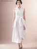Basic casual jurken 2024 Nieuwe stijl dames kleding modieuze casual slanke en veelzijdige serie geknoopte popelijn shirt jurken T240412