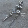 Boucles d'oreilles en peluche goutte de couleur argentée antique pour les femmes fleur punk métal métal blanc cristal conique suspendu surdimensionné géométrique