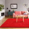 Christmas Red Fluffy Rapage Ultra Soft Furry Chadow Kids Choom salon salon Shaggy Nursery tapis de sol à fourrure Furry Decor moderne mignon