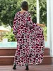 Basic Casual Dresses 2024 Summer Bohemian Printed Multicolor V Neck Batwing Slve Dress For Women Outfits Sundress Beach Wear Maxi Dresses Q1591 T240412
