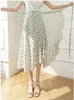 REALEFT Flower Printing Aline Skirts Bohemia 2023 Summer Spring High Waist Vintage Womens Midi Length 240408