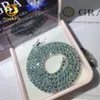 Pass Tester Fashion Jewelry Pure Sier Green Blue VVS Carbon Silicon Lab Tennis Chain