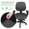 Couvercles de chaise couvercle extensible fauteuil rotatif housse amovible Protector Desk 2 pièces Couleur solide élastique