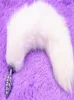 Screw plugs Fox Tail Spiral Butt Anal plug 35cm long Real Fox tails Metal Anal Sex Toy5027252