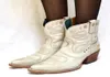 Bot kış kadın ayak bileği hanımlar nakış vintage deri yılan ay fazı batı sivri ayak patik ayakkabıları14896524