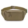 Men de haute qualité sac à poitrine Fanny Pack avec 3 poches Pockets Nylon Minital Sac Sac à glissière Black Khaki 220112173