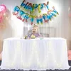 6ft Tischrock mit LED ohne Batterielicht Hochzeitsfeier Tutu Tüll Tischdecke Babyparty Einhorn Geburtstagsfeier Tischdecke