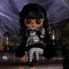 Icy DBS Blyth Doll 16 Joint Body 30cm Black Hair Black Eyelids Long Eyelashes Sleepy Eyes Dark Series BJD Toys Fashion Gift 240409