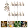 Fiori decorativi 12 pezzi di Natale bacche glitter steli finti picchi natalizi bastoncini feste bomboniere ornamenti decorativi per albero